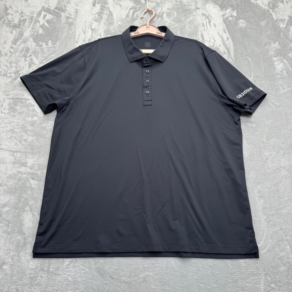 G/FORE Polo Shirt Mens XXL Black Obsidian Golf Performance Short‎ Sleeve G4 Top